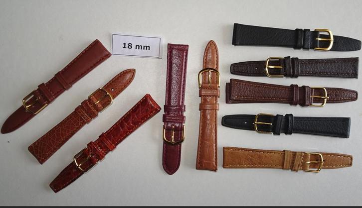 Leder Horlogebandje 18mm, Sieraden, Tassen en Uiterlijk, Overige Accessoires, Nieuw, Ophalen of Verzenden