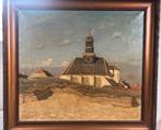 Olieverf kerk Noordwijk Ludolph Berkemeier, Antiek en Kunst, Kunst | Schilderijen | Klassiek, Ophalen of Verzenden