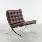 Mies van der Rohe Barcelona lounge chair bruin, Huis en Inrichting, Fauteuils, Ophalen, Gebruikt, 75 tot 100 cm, Mid-century modern