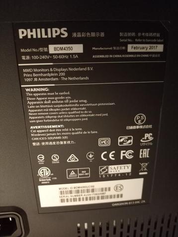 tvscherm philips BDM4350 zwart 42,5 inch beschikbaar voor biedingen
