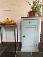 Brocante nachtkastje kastje met lade mat groen, Huis en Inrichting, Slaapkamer | Nachtkastjes, Ophalen, Minder dan 45 cm, Zo goed als nieuw