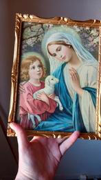 Oud religieus schilderijtje Maria met kind, Ophalen of Verzenden