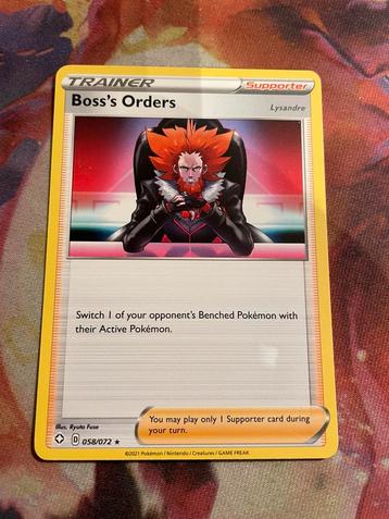 Pokemon Boss's Orders Rare non-holo 058/072 (Shining Fates) beschikbaar voor biedingen