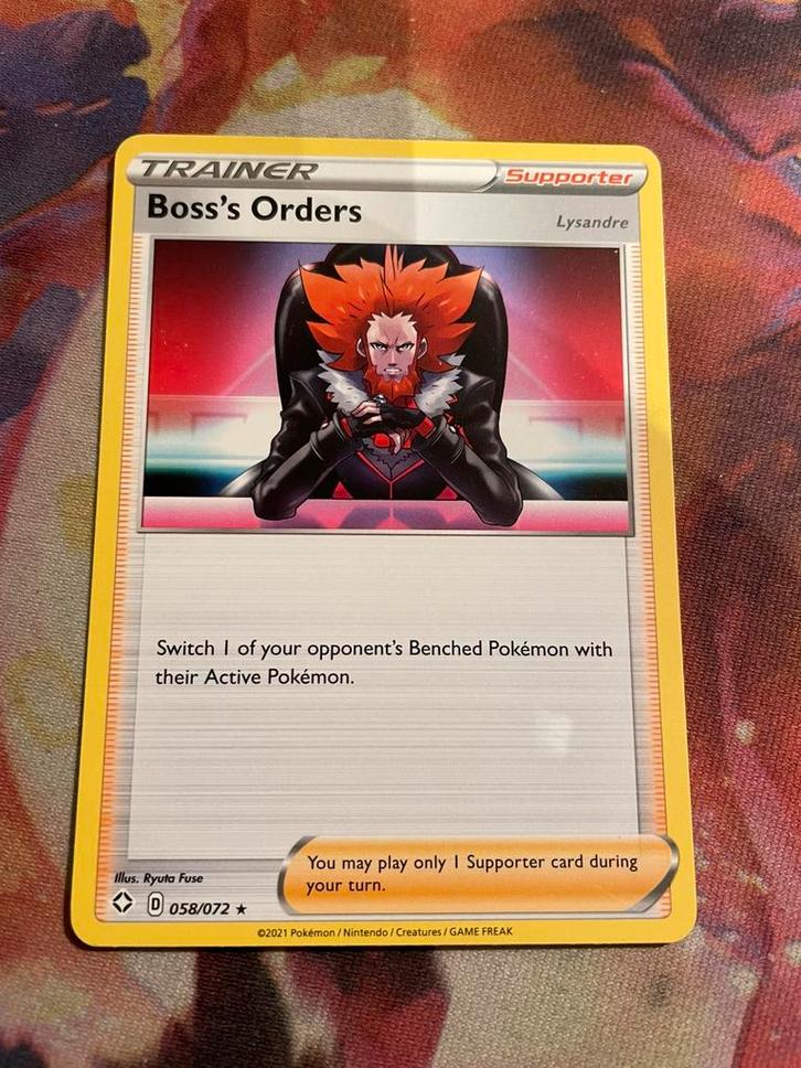 Pokemon Boss's Orders Rare non-holo 058/072 (Shining Fates), Hobby en Vrije tijd, Verzamelkaartspellen | Pokémon, Zo goed als nieuw