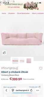 Confortabele roze poefbank/zitzak, Ophalen, 125 cm of meer, Zo goed als nieuw, 50 tot 75 cm