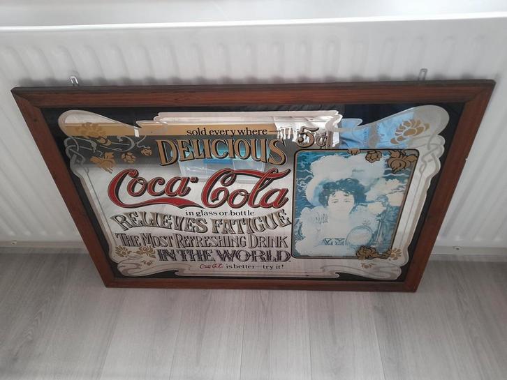 Coca Cola Spiegel - Vintage Reclame, Antiek en Kunst, Antiek | Spiegels, Ophalen