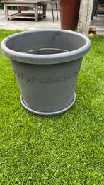 verrijdbare plastic bloembak met schaal. Hoog 40 diam 45, Tuin en Terras, Bloembakken en Plantenbakken, Kunststof, Minder dan 60 cm