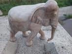 Houten Olifant - Handgesneden Decoratie, Ophalen of Verzenden