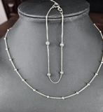 Mooie zilveren (925) BALLETJES set; KETTING en ARMBAND, Ophalen, Zo goed als nieuw, Zilver, Zilver