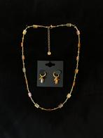 Goudkleurige ketting met oorbellen naar keuze., Ophalen of Verzenden, Nieuw, Goud, Overige materialen