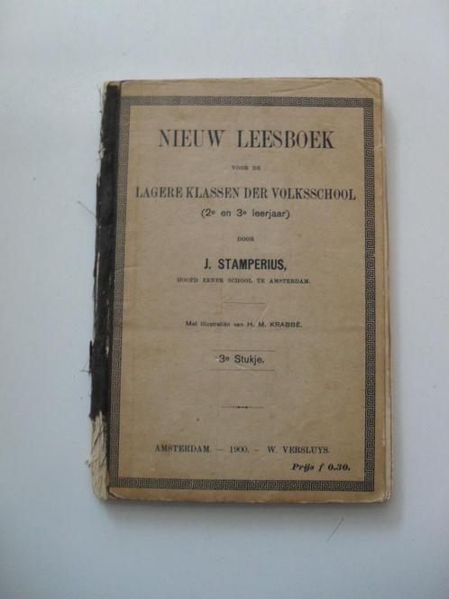 nieuw leesboek - j. stamperius - 1900 - krabbe, Antiek en Kunst, Antiek | Boeken en Bijbels, Ophalen of Verzenden