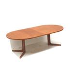 Grote vintage verlengbare ovalen eettafel (Glostrup), Huis en Inrichting, Tafels | Salontafels, Ophalen, Jaren 60, 100 tot 150 cm