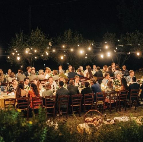 TE HUUR - prikkabel 25 meter met warm witte lampen, Hobby en Vrije tijd, Feestartikelen | Verhuur, Nieuw, Overige, Ophalen of Verzenden
