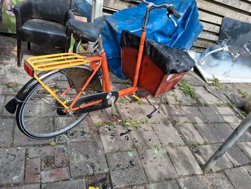 Bakfiets NL kort 3 speed +huif+zeil voor 2 Kids of hondje, Fietsen en Brommers, Fietsen | Bakfietsen, Gebruikt, Overige merken