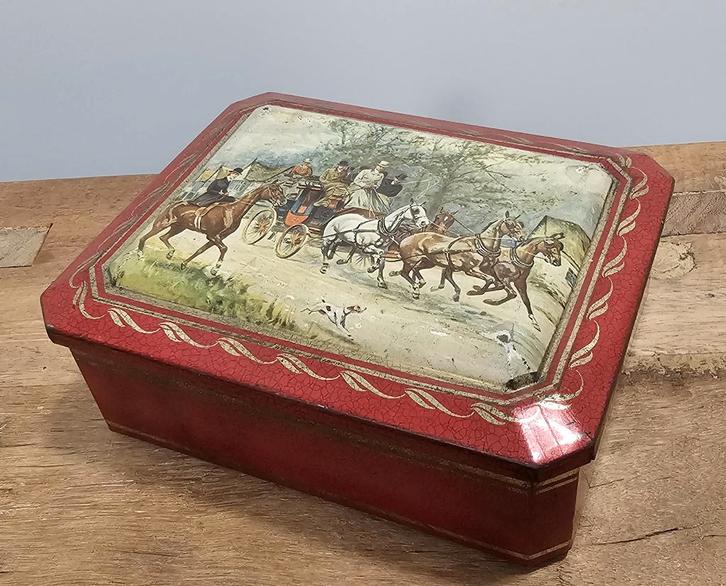 LEUK OUD BROCANT "ALBERT HEIJN" KOEKBLIK, Verzamelen, Blikken, Gebruikt, Koek(jes), Overige merken, Ophalen of Verzenden