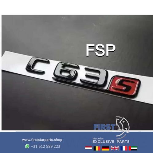 W205 C205 C63S LOGO ZWART EMBLEEM Mercedes C Klasse AMG 2014, Auto-onderdelen, Carrosserie en Plaatwerk