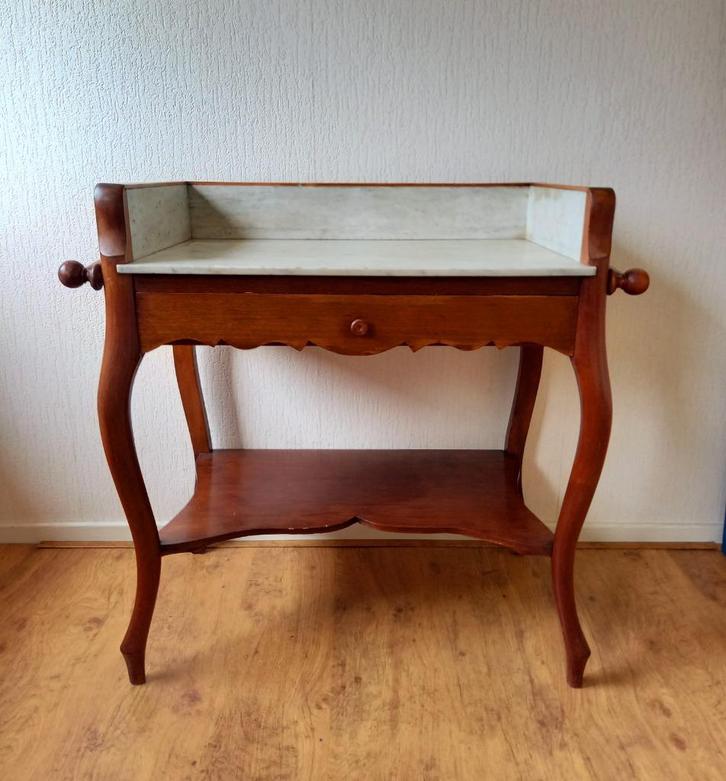 mooie oude wastafel met marmeren plaat, Antiek en Kunst, Antiek | Overige Antiek, Ophalen