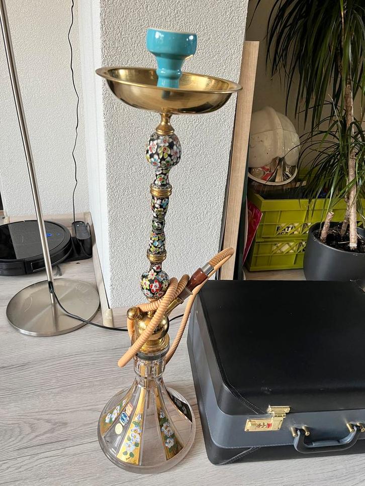 Luxe Waterpijp in Koffer - Bohemian Crystal, Antiek en Kunst, Antiek | Glas en Kristal, Ophalen