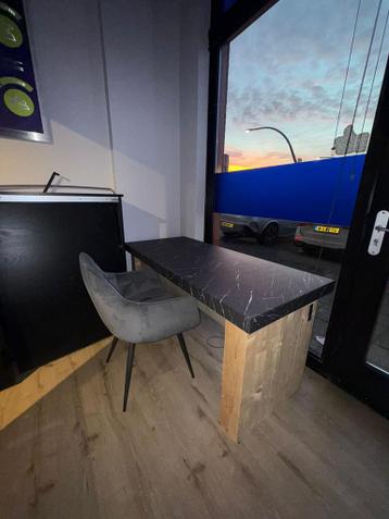 Complete Bureauset met Marmerlook en Steigerhout - afbeelding 2