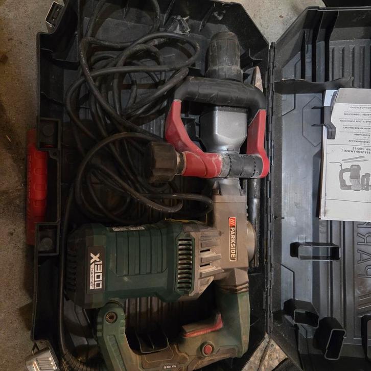Parkside Breekhamer 1300W, incl 2 beitels, Doe-het-zelf en Verbouw, Gereedschap | Handgereedschap, Ophalen of Verzenden