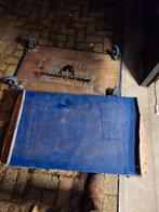 4 karretjes 3 blauw en 1 houte bieden, 100 liter of meer, Ophalen, Transportkar