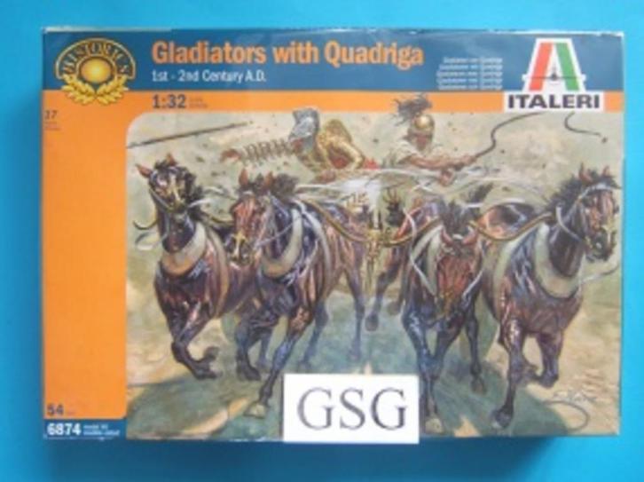 Gladiators with Quadriga 1:32 nr. 6874-01, Hobby en Vrije tijd, Modelbouw | Figuren en Diorama's, Nieuw, 1:35 tot 1:50, Ophalen