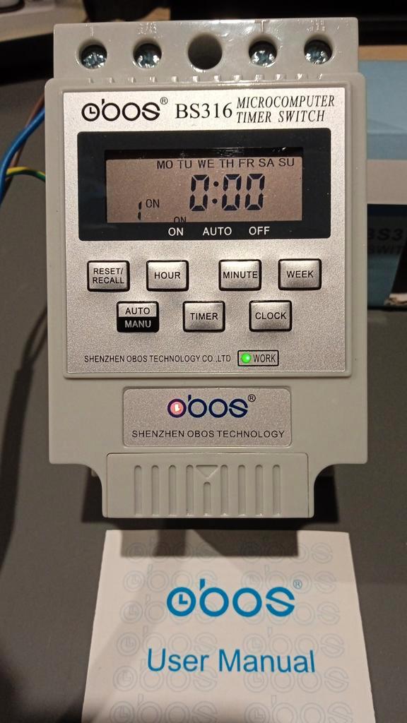Micro Computer Timer Switch 230v/25A  (elektro) met manual, Doe-het-zelf en Verbouw, Elektra en Kabels, Ophalen of Verzenden