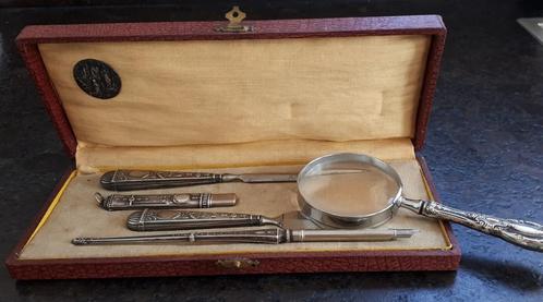 Bureau set, Antiek en Kunst, Antiek | Goud en Zilver, Zilver, Ophalen of Verzenden