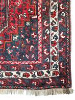 Handmade Persian wool Shiraz carpet Tribal nomad 198x294cm, Gebruikt, 150 tot 200 cm, 200 cm of meer, Crème