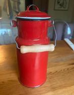 Melkkan emaille rood 80s vintage, Ophalen of Verzenden