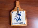 Delfts Blauw Kaasplankje met Mes, Antiek en Kunst, Ophalen of Verzenden