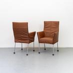 8x Montis Chaplin Stoel Tobago Leer Cognac - RVS/Dop, Huis en Inrichting, Stoelen, Niet ingevuld, Bruin, Niet ingevuld, Ophalen of Verzenden