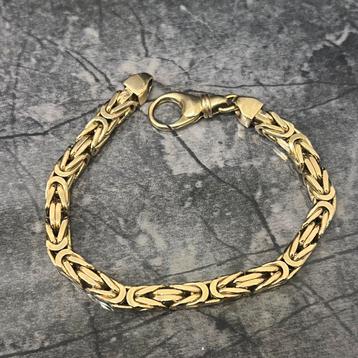 14k gouden armband koningsschakel armband massief beschikbaar voor biedingen