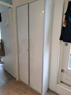 Witte kast met melkglazen deuren., Huis en Inrichting, Kasten | Kledingkasten, Ophalen, Overige materialen, Met deur(en), 100 tot 150 cm
