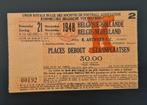 Oud voetbal entree ticket BELGIË NEDERLAND 1948 MICK CLAVAN, Verzamelen, Ophalen of Verzenden, Gebruikt, Poster, Plaatje of Sticker