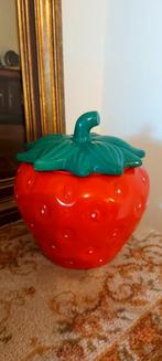 Supermooie! Grote aarbeien pot - snoeppot - voorraadpot, Antiek en Kunst, Ophalen of Verzenden