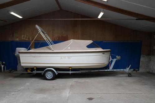 Te Koop mooie Lago Amore 485 op pega kanteltrailer, Watersport en Boten, Sloepen, Gebruikt, 10 tot 30 pk, 3 tot 6 meter, Buitenboordmotor