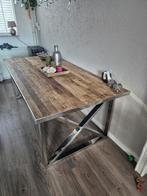 Mooie eettafel 200x100 cm met RVS onderstel, Huis en Inrichting, Tafels | Eettafels, Ophalen