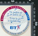 Sticker: Nijmeegse Vierdaagse - 1993 - British Telecom, Ophalen of Verzenden