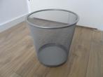 Prullenbak staal, metallic grijs, 60cm, Huis en Inrichting, Woonaccessoires | Prullenbakken, Kunststof, 40 liter of meer, Ophalen of Verzenden
