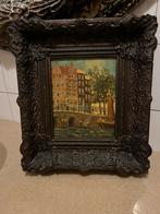 Antiek olieverf stadsgezicht schilderij, Antiek en Kunst, Ophalen of Verzenden