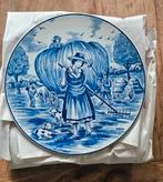 Delfts Blauw Wandbord - Boerderij Scene, Ophalen of Verzenden