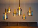 6 x rookgas lampen lucide hanglamp gerookt glas 130 cm breed, Huis en Inrichting, Ophalen, Zo goed als nieuw, Glas, 75 cm of meer