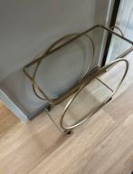 Messing Drankkar Dranktafel Trolley Side table, Ophalen, Zo goed als nieuw, Rechthoekig, Metaal