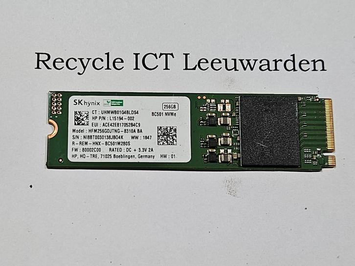 Sk hynix 256gb m.2 ssd nvme bc501 laptop, Computers en Software, Harde schijven, Gebruikt, Laptop, Intern, SSD, Ophalen of Verzenden