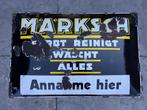 Origineel oud emaille reclame bord - MÄRKSCH färbt, reinigt, Ophalen of Verzenden, Gebruikt, Reclamebord