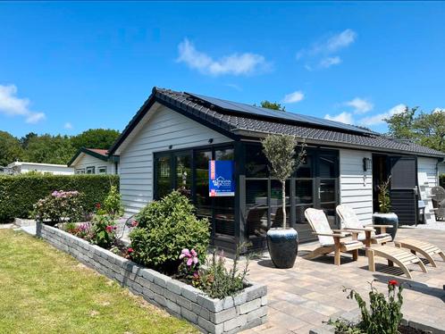 Te koop duurzame chalet recreatie/ vakantiewoning, Vakantie, Vakantiehuizen | Nederland, Zuid-Holland, Recreatiepark, Tuin