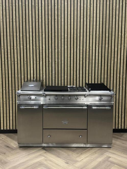 Luxe Lacanche 150cm Fornuis Inox Gas + Coup de feu, Witgoed en Apparatuur, Fornuizen, Zo goed als nieuw, Vrijstaand, Gas, 5 kookzones of meer