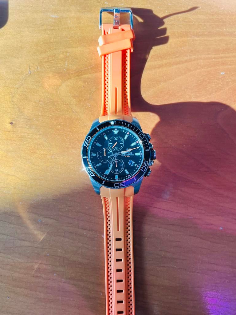 Festina Duikershorloge Chronograph 10 Bar, Sieraden, Tassen en Uiterlijk, Horloges | Heren, Overige merken, Gebruikt, Staal, Polshorloge