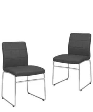 Nieuwe - Eetkamerstoelen 2 st kunstleer donker grijs beschikbaar voor biedingen